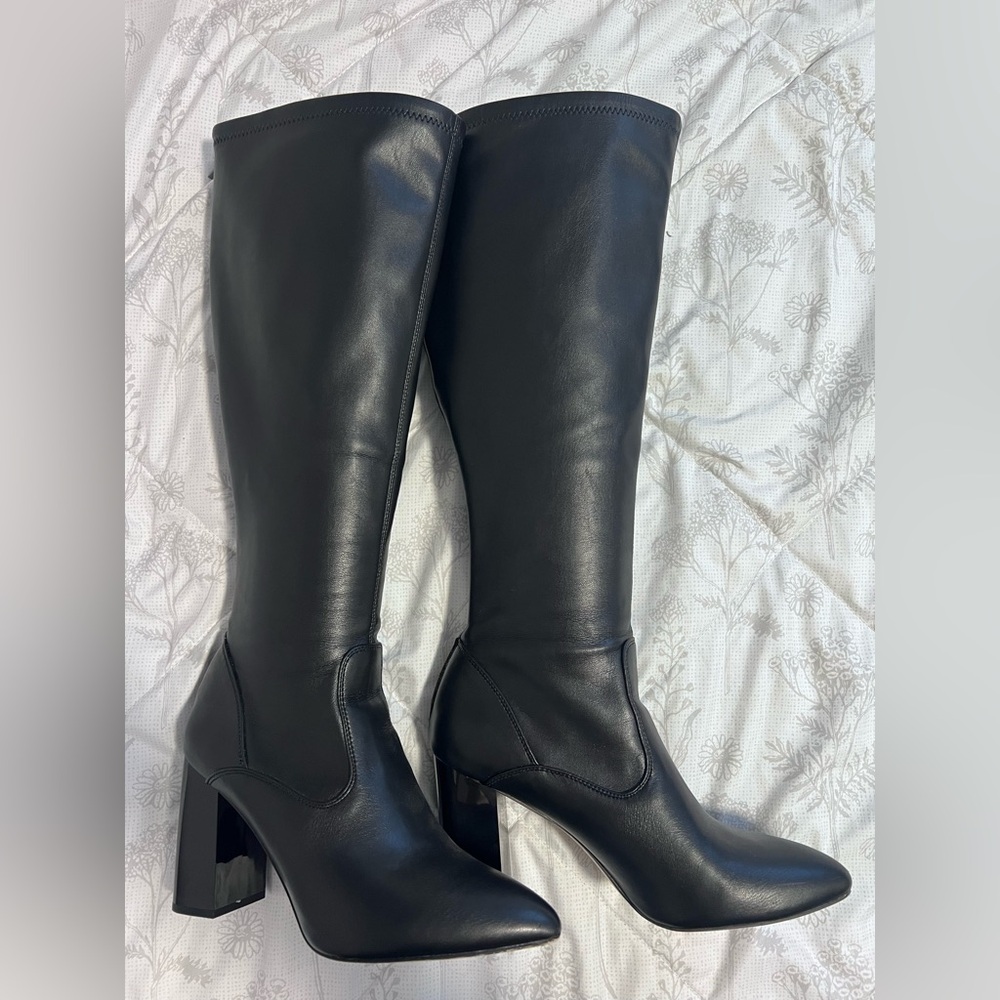 Franco Sarto Katherine Wide Calf Knee High Boot - Black Faux Leather - Size 10 - Picture 7 of 11